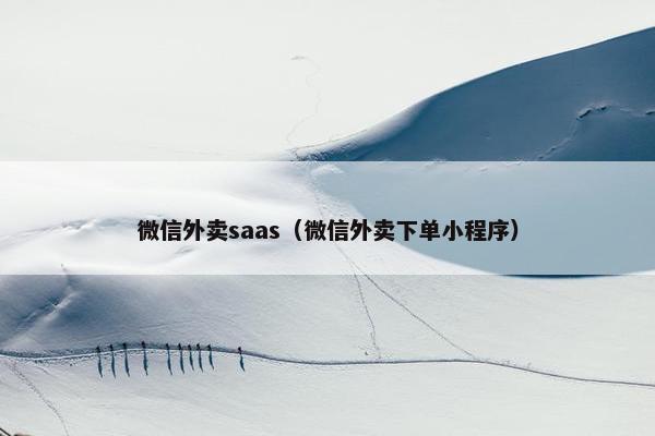 微信外卖saas（微信外卖下单小程序）