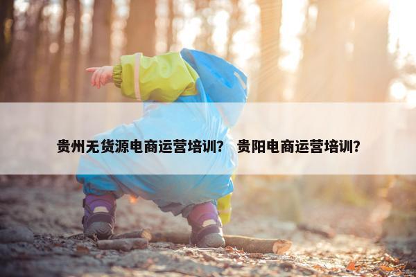 贵州无货源电商运营培训？ 贵阳电商运营培训？