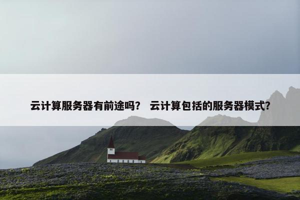 云计算服务器有前途吗？ 云计算包括的服务器模式？