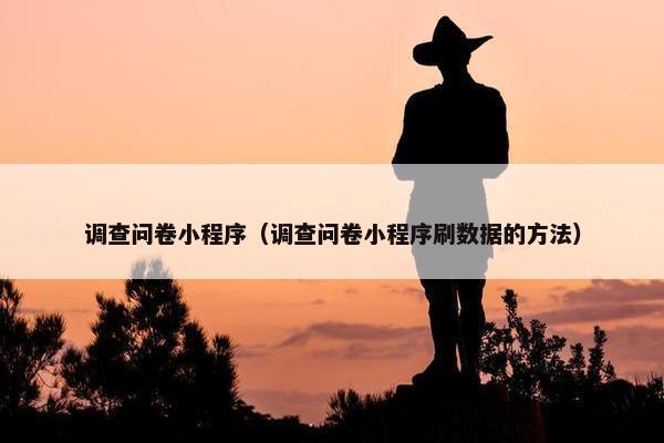 调查问卷小程序（调查问卷小程序刷数据的方法）