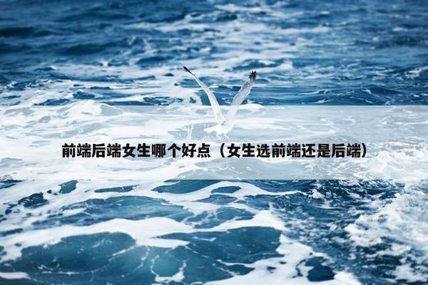 前端后端女生哪个好点（女生选前端还是后端）