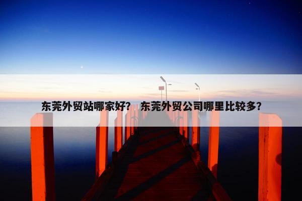 东莞外贸站哪家好？ 东莞外贸公司哪里比较多？