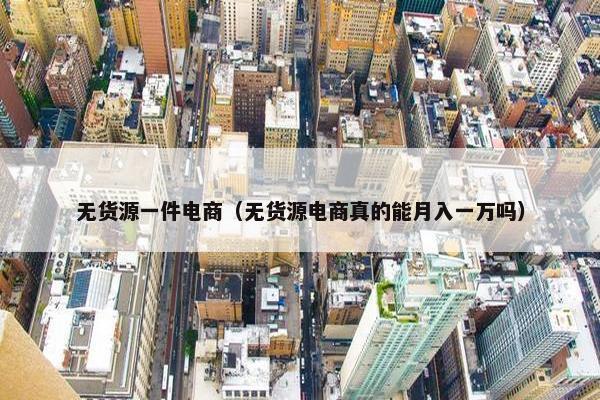 无货源一件电商（无货源电商真的能月入一万吗）