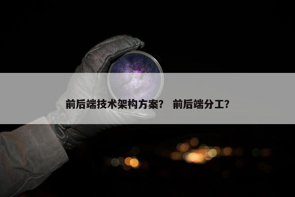 前后端技术架构方案？ 前后端分工？