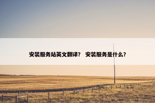安装服务站英文翻译？ 安装服务是什么？