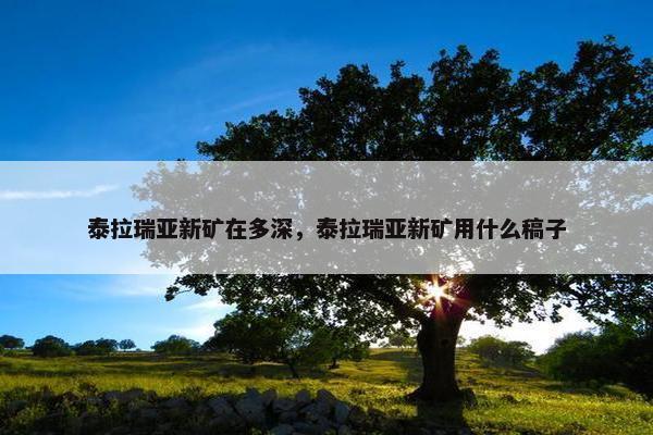 泰拉瑞亚新矿在多深，泰拉瑞亚新矿用什么稿子