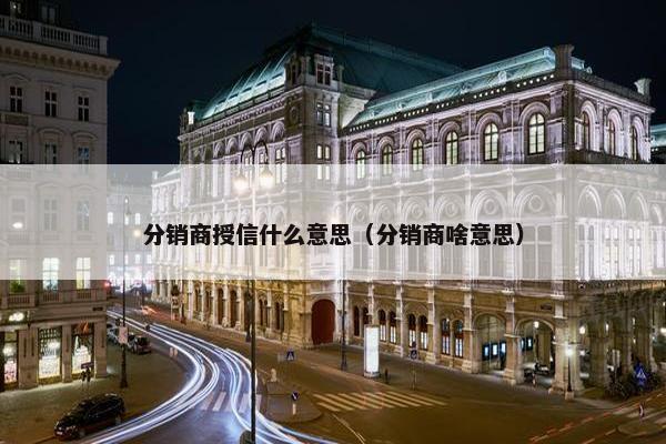 分销商授信什么意思（分销商啥意思）