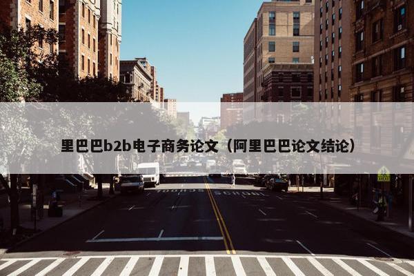 里巴巴b2b电子商务论文（阿里巴巴论文结论）