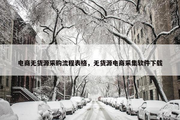 电商无货源采购流程表格，无货源电商采集软件下载