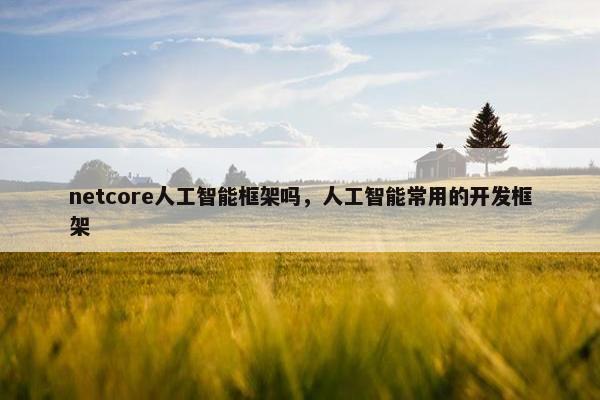 netcore人工智能框架吗，人工智能常用的开发框架