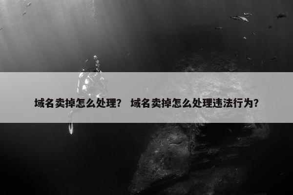 域名卖掉怎么处理？ 域名卖掉怎么处理违法行为？