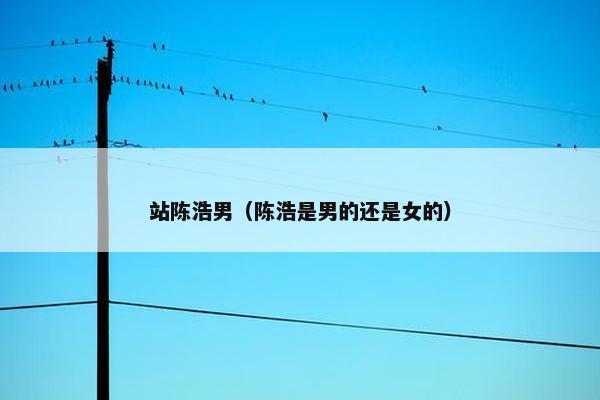 站陈浩男（陈浩是男的还是女的）