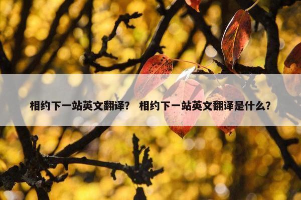 相约下一站英文翻译？ 相约下一站英文翻译是什么？