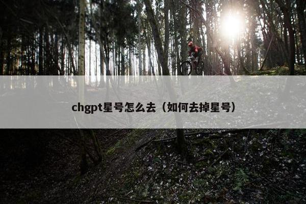 chgpt星号怎么去（如何去掉星号）