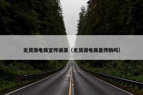 无货源电商宣传语录（无货源电商是传销吗）