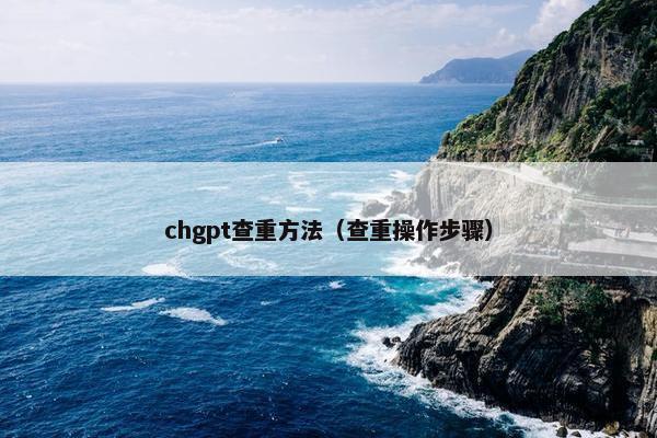 chgpt查重方法（查重操作步骤）