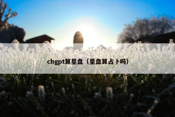 chgpt算星盘（星盘算占卜吗）