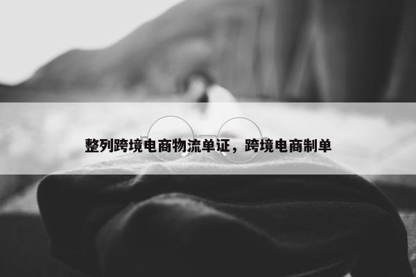 整列跨境电商物流单证，跨境电商制单