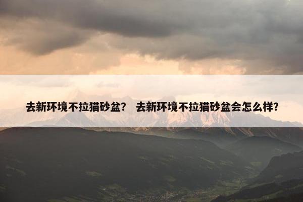 去新环境不拉猫砂盆？ 去新环境不拉猫砂盆会怎么样？