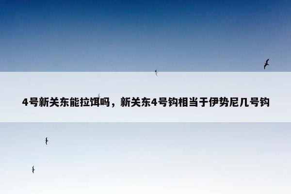 4号新关东能拉饵吗，新关东4号钩相当于伊势尼几号钩