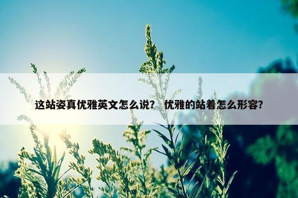 这站姿真优雅英文怎么说？ 优雅的站着怎么形容？