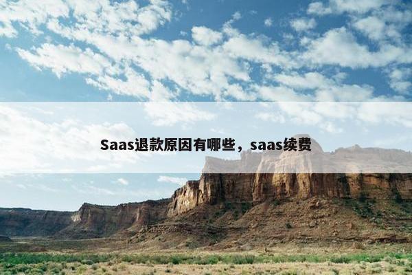 Saas退款原因有哪些，saas续费