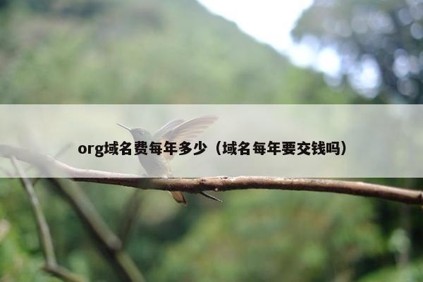 org域名费每年多少（域名每年要交钱吗）