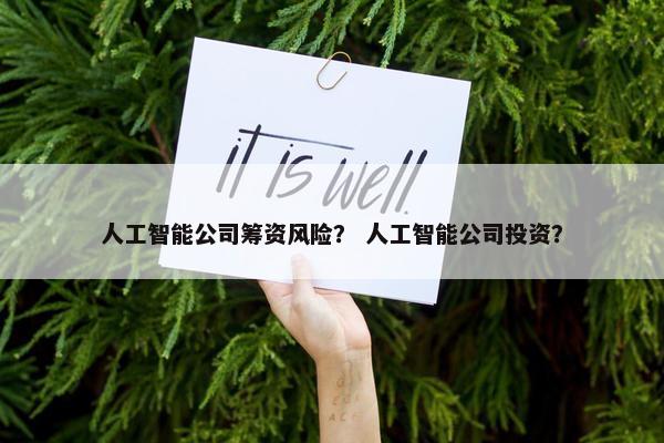 人工智能公司筹资风险？ 人工智能公司投资？