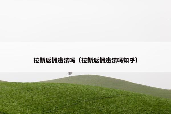 拉新返佣违法吗（拉新返佣违法吗知乎）