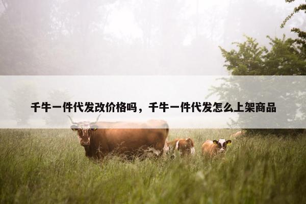 千牛一件代发改价格吗，千牛一件代发怎么上架商品