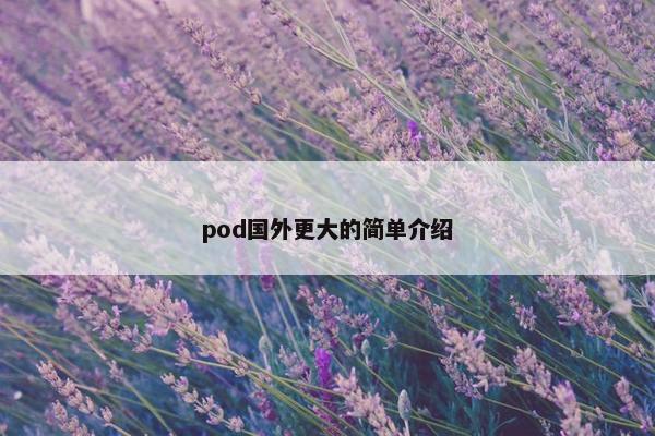 pod国外更大的简单介绍