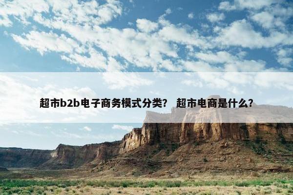 超市b2b电子商务模式分类？ 超市电商是什么？