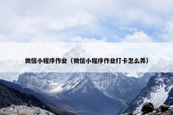 微信小程序作业（微信小程序作业打卡怎么弄）