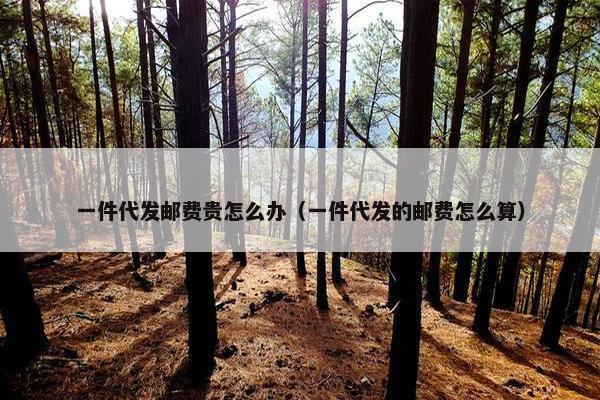 一件代发邮费贵怎么办（一件代发的邮费怎么算）