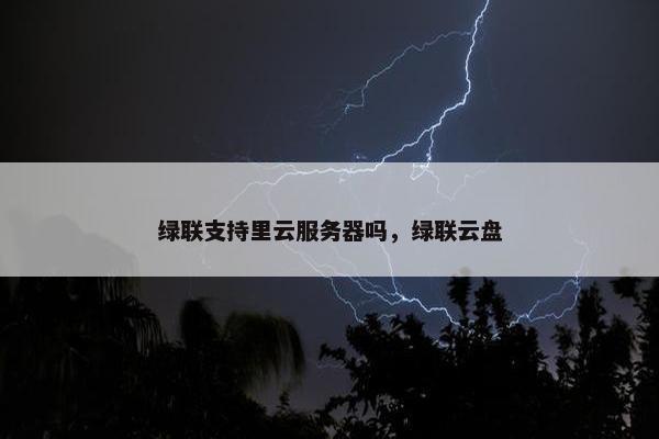 绿联支持里云服务器吗，绿联云盘