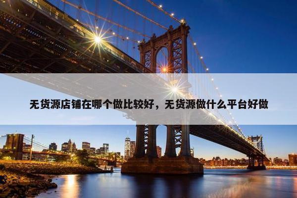 无货源店铺在哪个做比较好，无货源做什么平台好做