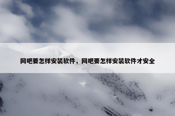 网吧要怎样安装软件，网吧要怎样安装软件才安全