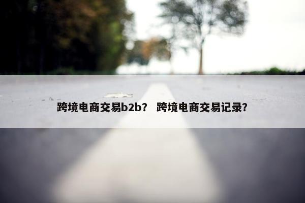 跨境电商交易b2b？ 跨境电商交易记录？