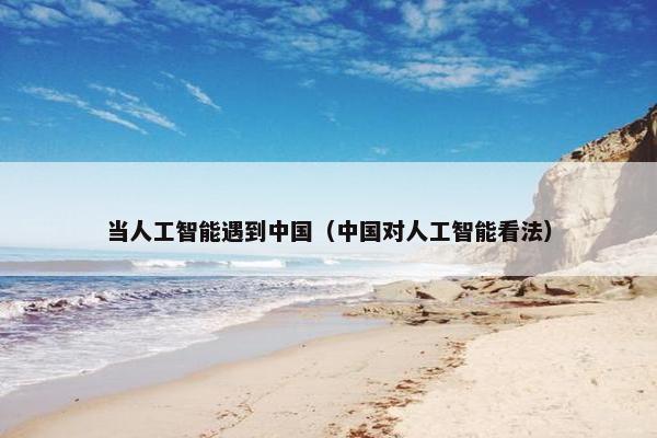 当人工智能遇到中国（中国对人工智能看法）