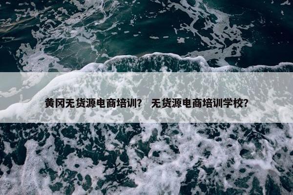 黄冈无货源电商培训？ 无货源电商培训学校？