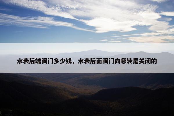 水表后端阀门多少钱，水表后面阀门向哪转是关闭的