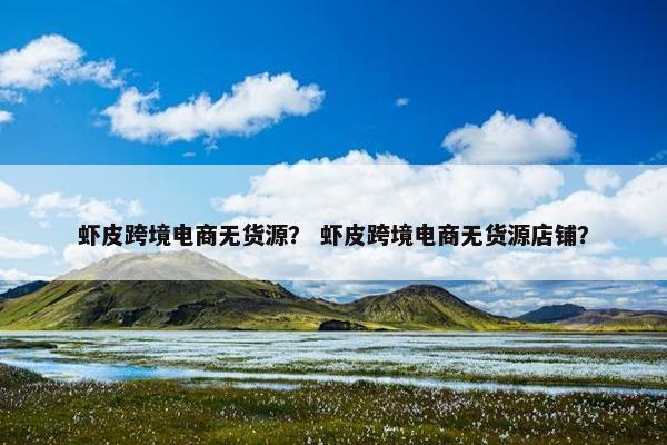 虾皮跨境电商无货源？ 虾皮跨境电商无货源店铺？