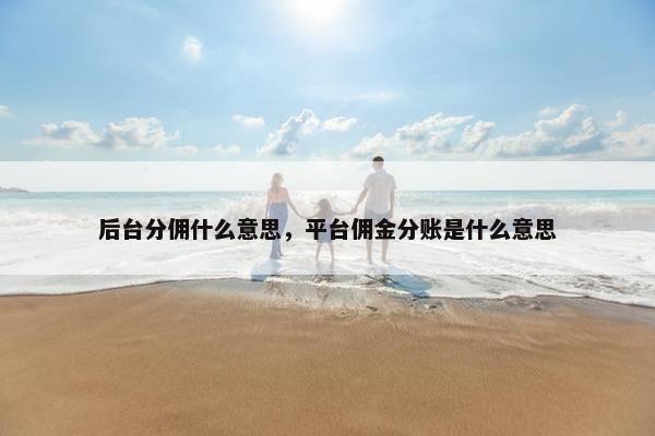 后台分佣什么意思，平台佣金分账是什么意思