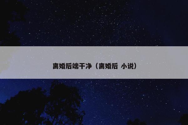 离婚后端干净（离婚后 小说）