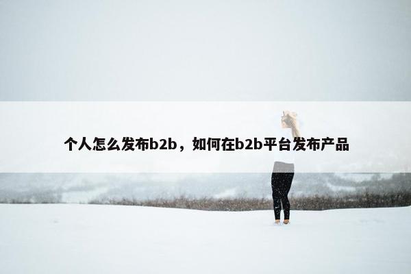 个人怎么发布b2b，如何在b2b平台发布产品