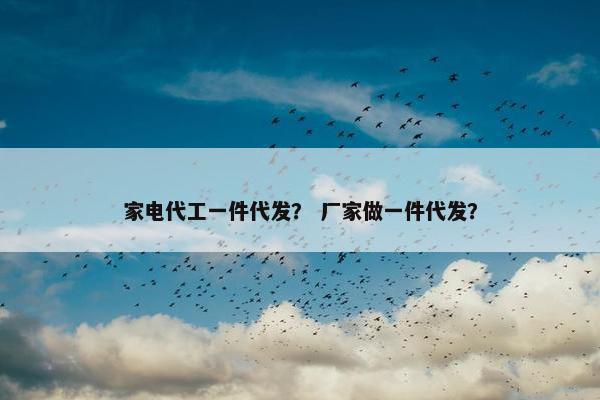 家电代工一件代发？ 厂家做一件代发？