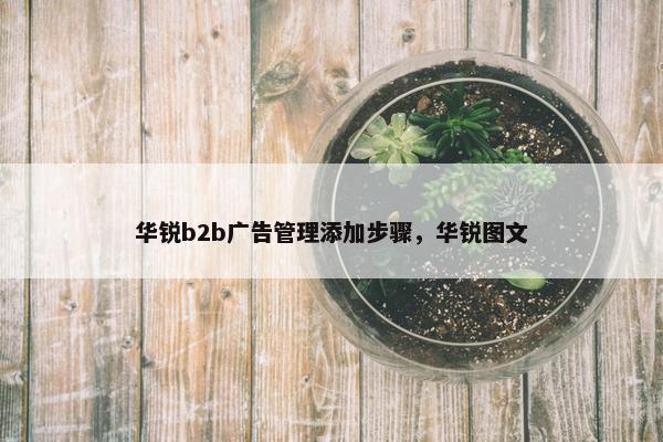华锐b2b广告管理添加步骤，华锐图文