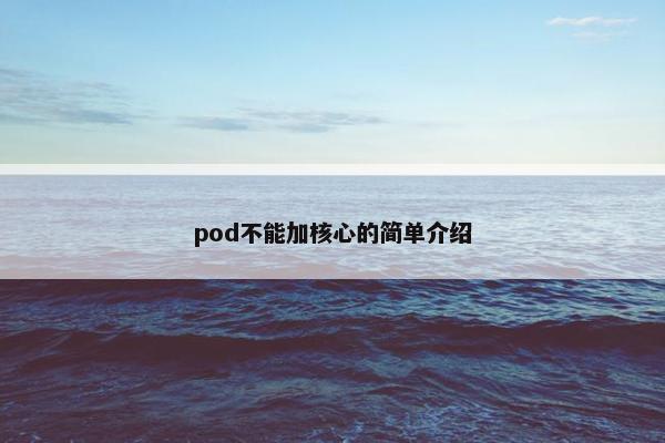 pod不能加核心的简单介绍