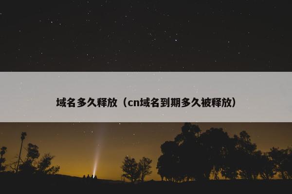 域名多久释放（cn域名到期多久被释放）