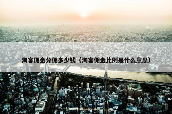 淘客佣金分佣多少钱（淘客佣金比例是什么意思）